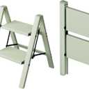 Taranta 2 Step Ladder,Aluminum Lightweight Folding 2 Step Stool with Anti-Slip Wide Pedal,330lbs Capacity Step Ladder for Household,Kitchen,Office - Fairyland Green