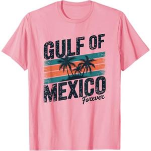 Gulf of Mexico Forever Retro Vintage Gulf of Mexico T-Shirt (M, Pink)