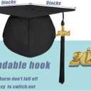 GradPlaza Matte Graduation Cap and Gown 2026 Tassel Year Middle High School College for Adult Graduation Robe (Black)
