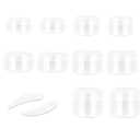 ZEJIA 10pcs Small Travel Containers, Clear Sample Containers with Screw Lids, 5 Size 3/5/10/15/20 Gram Sample Jars with 12pcs Labels and 2pcs Mini Disposable Spatula, Makeup Sample Containers BPA Free