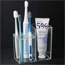 Acrylic Toothbrush Holders for Bathroom, 5 Slots Toothbrush and Toothpaste Storage Organizer Holder, Home Decor for Bathroom Accessories Organizer - Clear