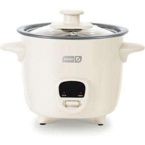DASH Mini Rice Cooker Steamer with Removable Nonstick Pot, Keep Warm Function & Recipe Guide, .5 Quart, for Soups, Stews, Grains & Oatmeal - Cream