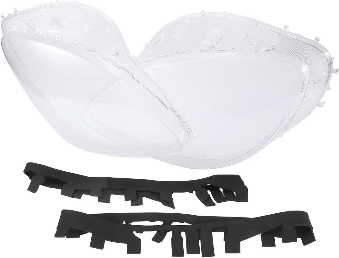 X AUTOHAUX 1 Set Headlight Headlamp Lens Cover with Trim Gaskets Seal for Chevy Corvette C6 2005-2013 20936417 20936418 20936419 25785290 25785289