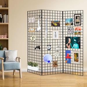 Commercial Grade Gridwall Panels Z Unit Includes Three 2' X 6' Panels Black Finish Works with All Grid Fixtures and Accessories, 36 inches x 36 inches x 49 inches