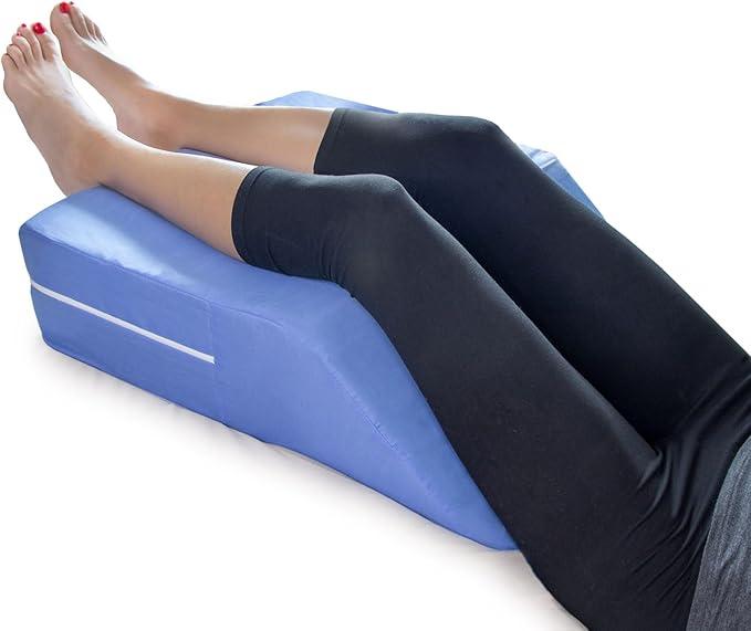 DMI Wedge Pillow, Leg Pillow, Bolster Pillow, FSA Eligible Incline Pillow for Leg Elevation, Snoring, Circulation, Pregnancy, Sciatica, Leg Rest or Foot Elevation, Blue