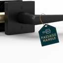 Mega Handles Schein Passage Door Handle - 1 Pack Reversible Black Door Handle, Heavy Duty No Lock Door Handles Interior for Closet & Hallway, Fits All Standard Door Sizes - Matte Black