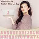 Makeup Bag for Girls Gift, Personalized Valentines Day Gifts Initial Women Makeup Bag for Travel, Double Layer Cosmetic Bag with Brush Organizer Preppy Make up Bag for Teen Girl Trendy - U