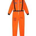 PROMOTED TO BIG SISTER Mens Astronaut Costume Adult Spaceman Halloween Jumpsuit (Orange, XLarge)