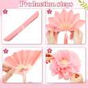 Geyee 18 Pcs Mexican Paper Flowers Colorful Fiesta Tissue Paper Flowers Pom Poms Mexican Carnival for Floral Party Backdrop Wedding Birthday Party Craft, 6" 8" 10"(Pink Series)