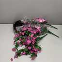 Artificial Fake Hanging Flowers Plants Baskets for Outdoor Spring Decoration, Faux Silk Fuchsia Trailing Orchid UV Resistant for Home Outside Porch Garden Yard Patio Decor