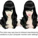 Linfairy Long Wavy Black Wig Big Bouffant Beehive Wigs for Women fits 50s 80s Costume