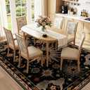 8x10 Area Rugs, Washable Vacuum-Friendly Non-Slip Rug Vintage Boho Gothic Sun and Moon Printed Pattern Low Pile Carpet for Living Room Bedroom Dining Room Hallway Entryway,Black Gold Beige Red