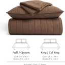 EVERGRACEHOME 100% Cotton Box Stitch Quilt Bedding Set Queen Size 3 Pieces, Garment-Washed Lightweight Soft Cozy Coverlet, Quilted Bedspread Sets with 2 Shams for All Season, Sienna Brown | Box Stitch Design, 100% Cotton, Soft, Oversized, Pre Washed, Oeko-Tex Certified