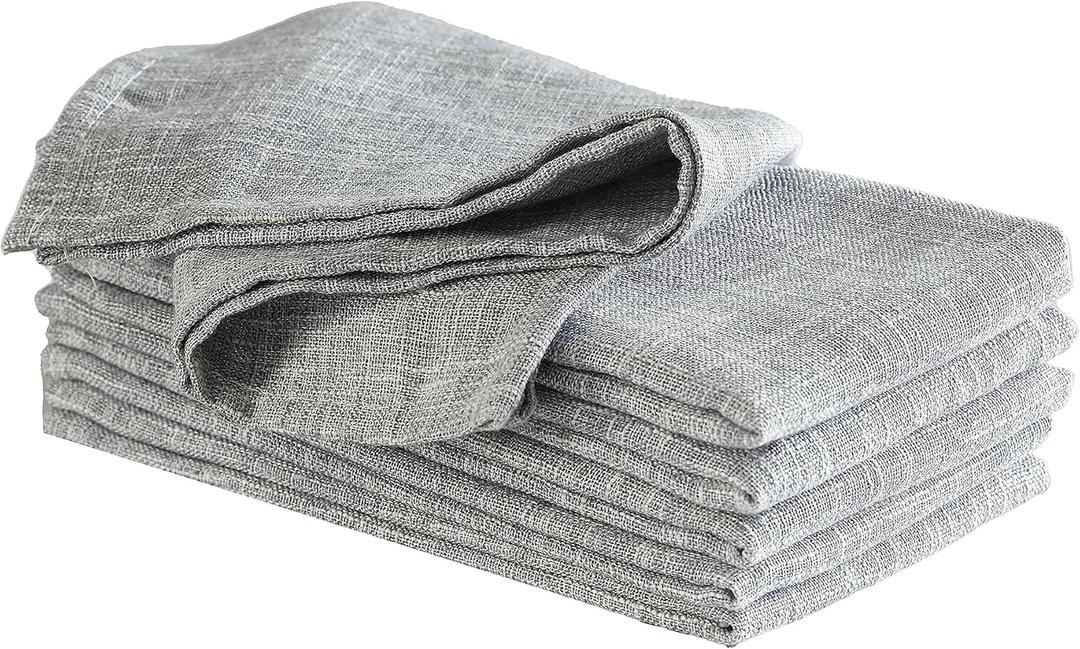 Laura Ashley Harper Luxuriously Smooth Fabric Napkins for Formal or Casual Dining, Holiday, Banquet, Wedding or Party, Set of 6 Napkins, Ash Gray