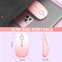 VssoPlor Type C Wireless Mouse, USB C MacBook Wireless Mouse Dual Mode 2.4G Cordless Mice with Nano USB and Type C Receiver Compatible with PC, Laptop, MacBook, ipad-Gradient Pink