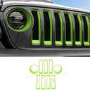 Grille Inserts & Headlight Cover for 2018-2022 Jeep Wrangler JL Sport & Sport S ONLY (Green)