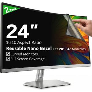 [2-Pack] 24 Inch Reusable Anti-Glare Computer Privacy Screen