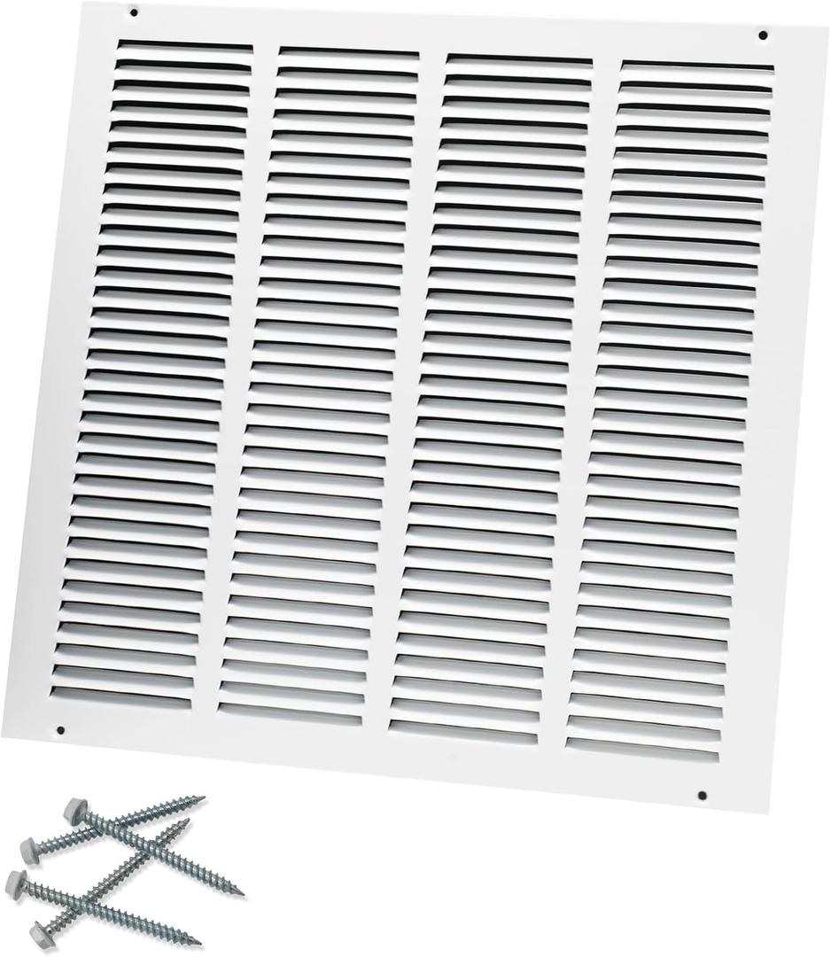 Howeall 16"W x 16"H [Duct Opening Size] Steel Return Air Grille, Air Return Vent Cover for Ceiling and Sidewall - HVAC Air Vent Covers - [Outer Dimensions: 17.75"W x 17.75"H]