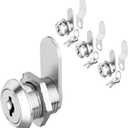 3 Pack Cabinet Cam Locks Keyed Alike, 5/8" Cabinet Lock with Keys, Rv Locks for Storage Door Secure Files Drawers Mailbox RV Door Tool Box, Zinc Alloy (Silver)