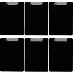 Trade Quest Plastic Clipboard Opaque Color Letter Size Low Profile Clip (Pack of 6) (Black)