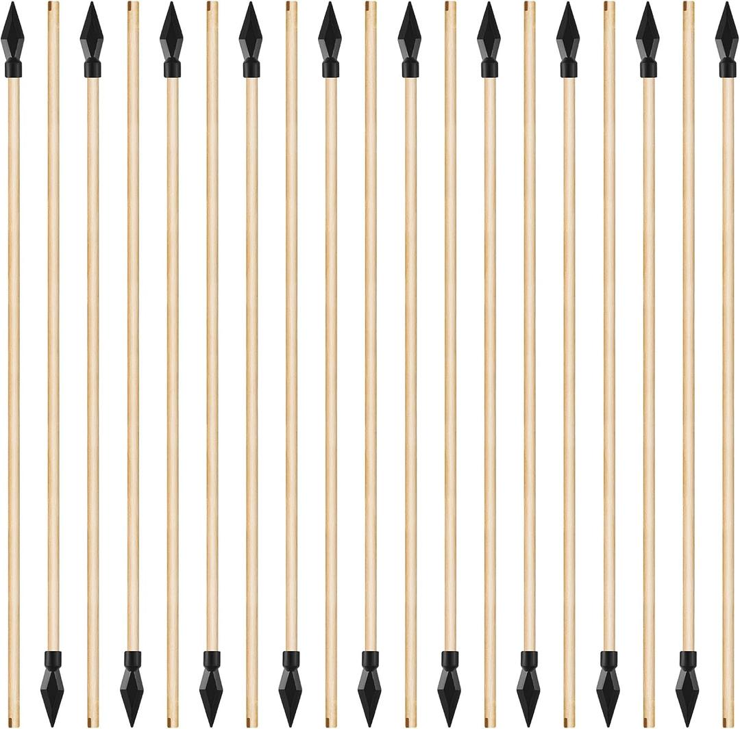 Skylety 20 Pieces Wooden Arrows for Archery Soft Rubber Wooden Bows Toy Arrows Outdoor Halloween Cosplay Costume Decoration (15.7 Inch)