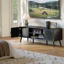 ChooChoo TV Stand with Open Shelves for 55/60 Inch TVs, Mid Century, 15.7"D x 53.9"W x 19.4"H