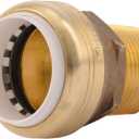 SharkBite 1 Inch PVC x 1 Inch MNPT Adapter, Push to Connect Brass Plumbing Fitting, PEX Pipe, Copper, CPVC, PE-RT, HDPE, UIP140A