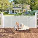 Weatherproof 84" Wide Outdoor Retractable Baby Gate, 7 Ft Outdoor Dog Gate