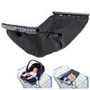 Shopping Cart Hammock, Hammock for Wagon Stroller, Holds Car Seats Securely, for Sleeping in Car Seat While Parents Shop, Easy Attach and Take Off, with Adjustable Straps for Security, Black