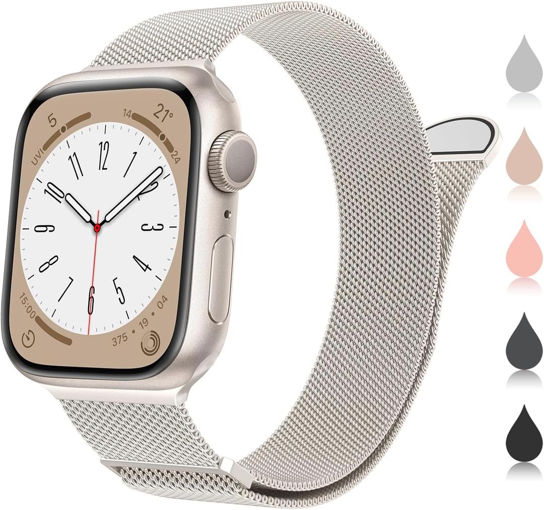 MARGE PLUS Compatible with Apple Watch Band 38mm 40mm 41mm 42mm 44mm 45mm 46mm 49mm Women Men, Stainless Steel Mesh Loop Magnetic Clasp Replacement for iWatch Series 11 10 9 8 7 6 5 4 SE3 SE2 Ultra 3