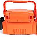 Fishing Tackle Box Double-layer storage with large capacities of 6 liters and 12 liters, respectively; can be used as a seat; comes with a cup holder and a fishing rod holder (Red, 12L)
