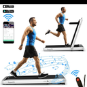 SuperFit 4.75HP 2 In 1 Folding Treadmill W/Remote APP Control Silver