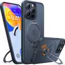 TORRAS Q3 Spin for iPhone 14 Pro Max Case with 360 Magnetic Stand Black | Compatible with MagSafe, 18N Halbach Magnetic Lock, 4X Military-Grade Drop Protection, Slim, Black