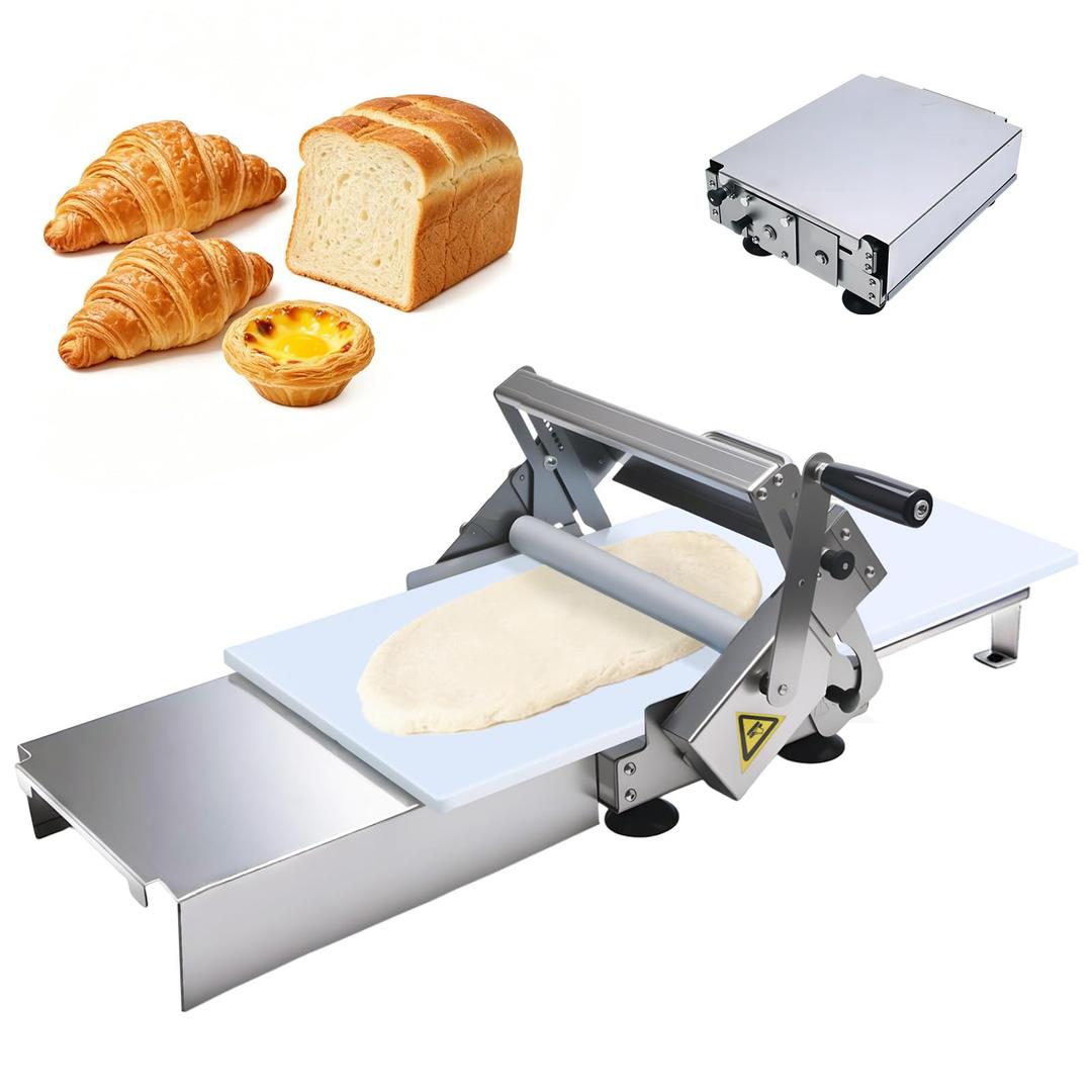 Foldable Manual Dough Sheeter Stainless Steel Roller Machine Pastry Tool