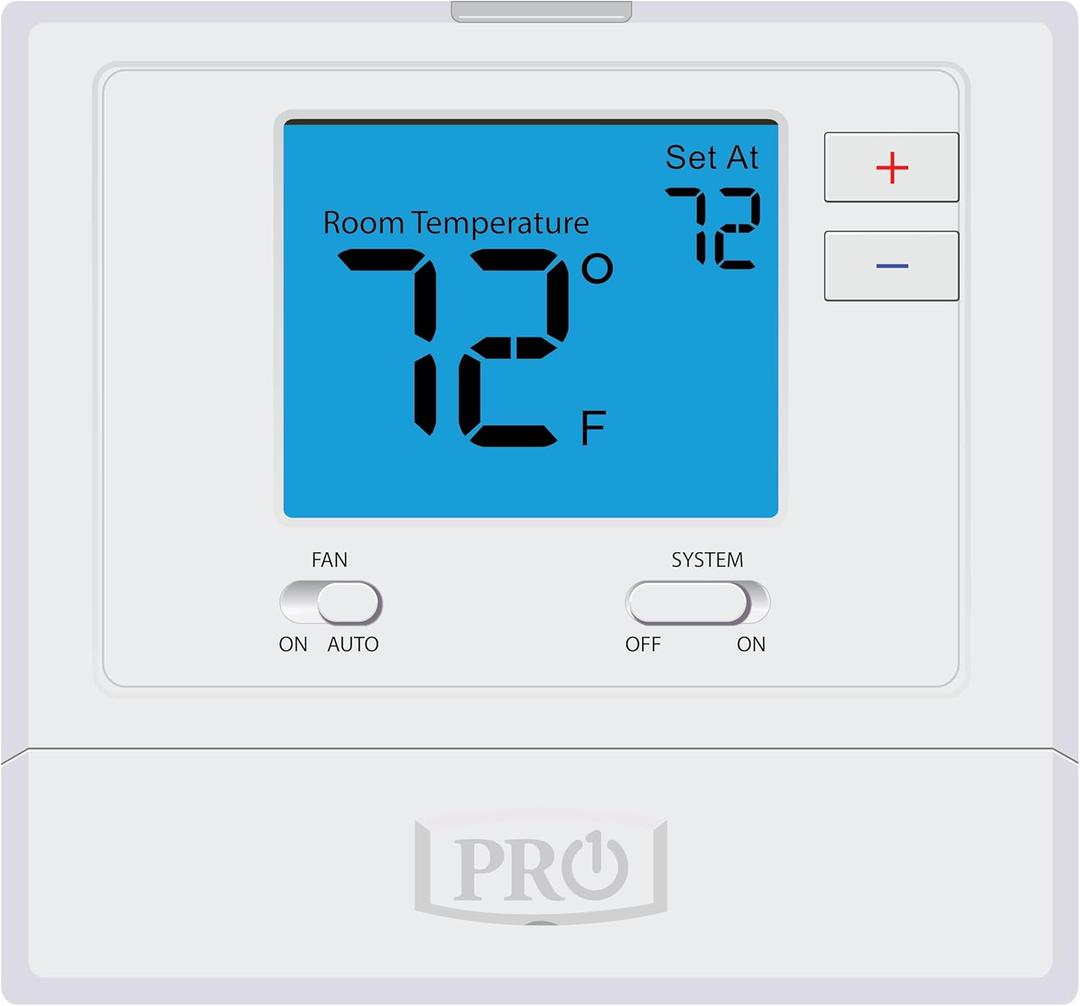PRO1 T771 Single Stage Non-Programmable Wall Thermostat for 1 Heat/1 Cool Conventional Systems, Conventional Digital Thermostat for Home