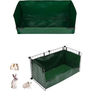 Guinea Pig Cage Liner, Litter Box & Hay Feedder for Guinea Pig Rabbits Hamsters Hedgehogs Ferrets and Other Small Animals. for 28"x13" Area, Green