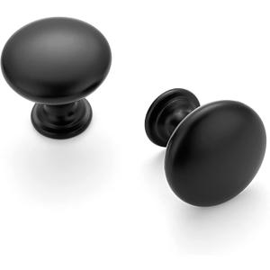 Ravinte 10 Pack Matte Black Round Zinc Cabinet Knobs for Kitchen Bathroom Closet Dresser Cabinets