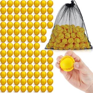 Wettarn 100 Pcs Mini Training Foam Baseballs Soft Baseballs with Storage Bag Practice Ball for Hitting Pitching Machines Batting Accuracy Indoor Outdoor Sports Players Play