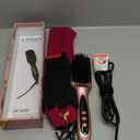 LANDOT Inoic Hair Straightener Brush for Smooth, Frizz-Free Results - Electric Heated Ceramic Straightening Brush Dual Voltage - Fast Heating Adjust Temp 250-450F for All Hair Types