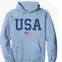 USA Hoodie Women Men Casual Graphic Patriotic American Flag Pullover Hoodie L