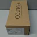 Coutgo Womens Flat Sandals Comfortale Flip Flops Ankle Strap Summer Beach Shoes with Metal Decoration, Brown, size 7