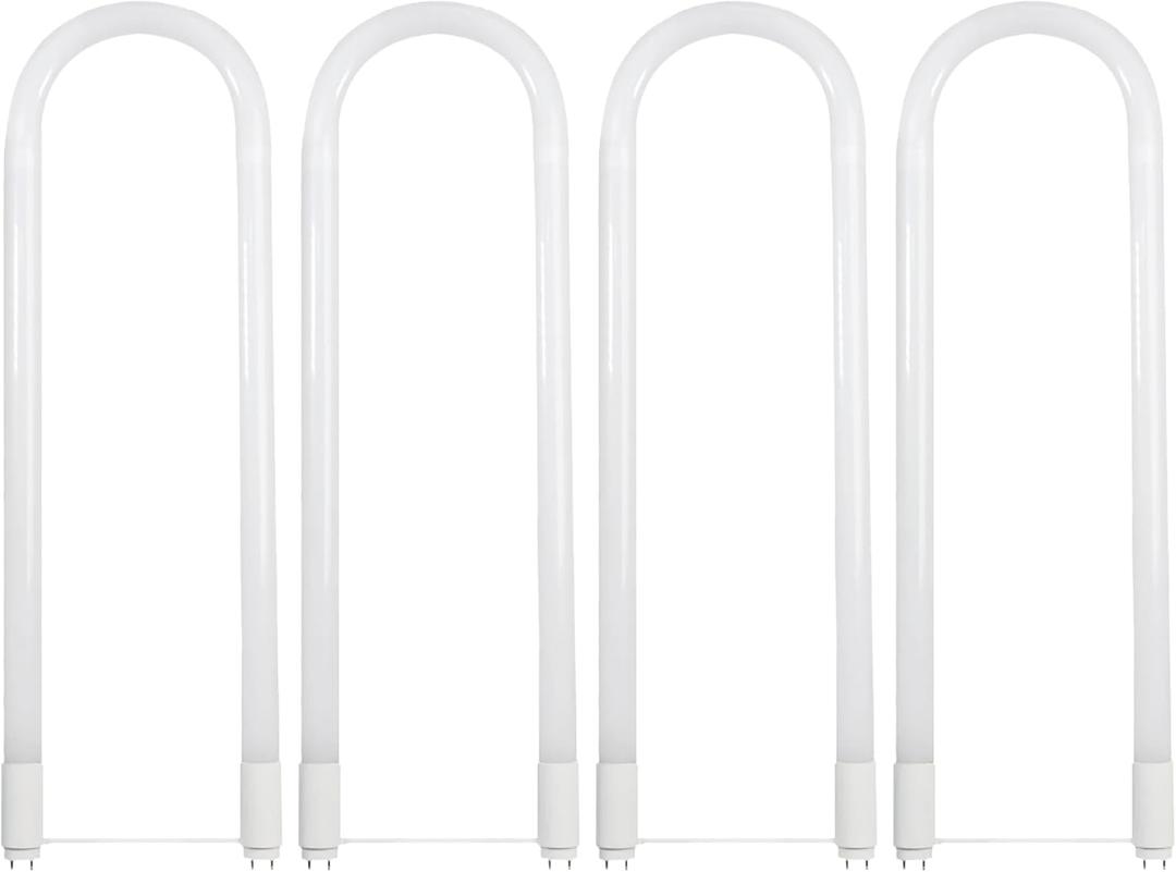 Feit Electric T8 U-Bend LED Tube Light, 15 Watts, Replaces 32W FB32T8 Fluorescent U-Bend, 2100 Lumens, Cool White 4000K, Type A+B Direct Replacement or Ballast Bypass, G13 Base, 50,000 Hours, 4-Pack