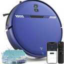 Robot Vacuum and Mop Combo, Robotic Vacuum Cleaner 2 in 1 with WiFi/App/Voice, Schedule, Water Tank and Dustbin, Self-Charging, Slim, Ideal for Hard Floor, Pet Hair, Carpet (Blue)