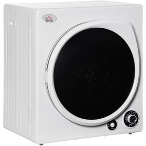 Automatic Dryer Machine, 1350W 3.22 Cu. Ft. Portable Clothes Dryer with 5 Drying Modes and Stainless Steel Tub for Apartment or Dorm, White