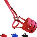Horse Grazing Muzzle, Comfort Wear Grazing Muzzle for Horses Equine Muzzle (Large, RED)