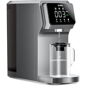 Stokk T1 UV Countertop Reverse Osmosis Water Filter, Carafe Alkaline Boost, 6-Stage RO Filtration System, Reduce TDS PFAS, Large Size (Gray)