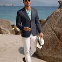 GRACE KARIN Mens Blazer Sport Coats Casual Lightweight 2 Button Sports Coat and Blazers Suit Jacket (X-Large, Dark Blue-b)