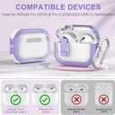 Clear Case for AirPods Pro 2nd/1st Generation With Cleaner Kit, Secure Lock for Apple Airpod Pro 2&1 Gen Cover, Silicone Wrist Strap, Cute Candy Keychain for Women, Purple