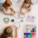 Mio Angle Clay Beads 2 Boxes 24 Colors Bracelet Making Kit, Round Letter Beads with Charm and Elastic Strings, Friendship Bracelets Holiday Gifts for Girls Adults