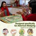 Green and Yellow Floral Mahjong Mat 31.5 x 31.5 in, Mediterranean Italian Flower Mahjong Mat for Table, Non-Slip Noise Reduction Game Table Cover for Card Poker Dominoes Dice and Board Games